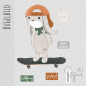Preview: Bügelbild - "Skater Bär SET"